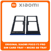 Γνήσια Original Xiaomi Poco X3 Pro, Poco X3Pro (M2102J20SG, M2102J20SI) SIM Card Tray + Micro SD Tray Slot Υποδοχέας Βάση Θήκη Κάρτας SIM  Frost Blue Μπλε 482000005Y3W (Service Pack By Xiaomi)