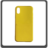 Θήκη Πλάτης - Back Cover, Silicone Σιλικόνη Liquid Inserted TPU Protective Case Yellow Κίτρινο For iPhone X/XS