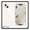 iPhone 14, iPhone14 (A2882, A2649) Rear Back Battery Cover Middle Frame + Housing Πίσω Κάλυμμα Καπάκι Πλάτη Μπαταρίας - Σασί + Camera Lens Τζαμάκι Κάμερας + Side Keys Πλαινά πλήκτρα  + Sim Tray Θήκη Κάρτας Starlight Άσπρο​ (Ref By Apple)