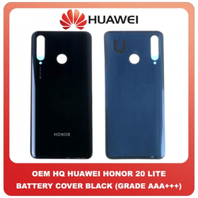 OEM HQ Huawei Honor 20 Lite Honor20 Lite (HRY-LX1T) Rear Back Battery Cover Πίσω Καπάκι Κάλυμμα Πλάτη Μπαταρίας Black Μαύρο (Grade AAA+++)