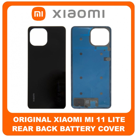 Γνήσια Original Xiaomi Mi 11 Lite 4G (M2101K9AG, M2101K9AI) Rear Back Battery Cover Πίσω Κάλυμμα Καπάκι Μπαταρίας Black Μαύρο (Service Pack By Xiaomi)