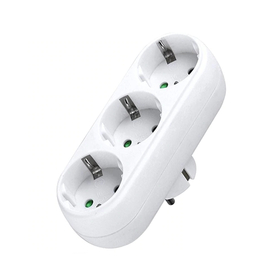 Electric Power Strip no Brand, 1 to 3 Way, 220v, Without Cable, White - 17707