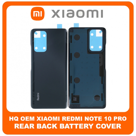 HQ OEM Συμβατό Για Xiaomi Redmi Note 10 Pro (M2101K6G, M2101K6R) Rear Back Battery Cover Πίσω Κάλυμμα Καπάκι Πλάτη Μπαταρίας Onyx Gray Γκρι (Premium A+)