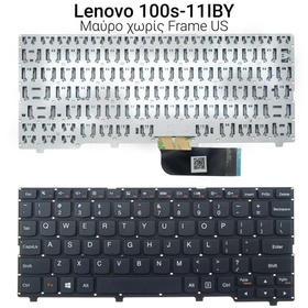 Πληκτρολόγιο Lenovo Ideapad 100s-11iby no Frame us Μαύρο