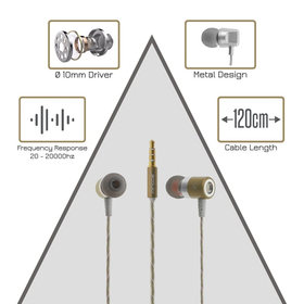 Metal Stereo hi-fi Handsfree m13 Gold