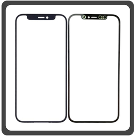 HQ OEM Συμβατό Με Apple iPhone 12 (A2403, A2172) iPhone 12 Pro (A2407, A2341) Aftermarket Front Glass For Refurbished Μπροστινό Τζαμάκι Για Ανακατασκευή + Frame Πλαίσιο Black Μαύρο (Premium A+​)