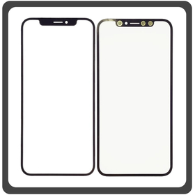 HQ OEM Συμβατό Με Apple iPhone XS (A2097, A1920) Aftermarket Front Glass For Refurbished Μπροστινό Τζαμάκι Για Ανακατασκευή + Frame Πλαίσιο Black Μαύρο (Premium A+​)