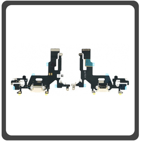 HQ OEM Συμβατό Για Apple iPhone 11 (A2221, A2111, A2223, iPhone12,1) Charging Dock Connector Lightning Flex Καλωδιοταινία Κονέκτορας Φόρτισης + Microphone Μικρόφωνο White Άσπρο (Premium A+)