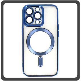 Θήκη Πλάτης - Back Cover, Silicone Σιλικόνη Pattern Plated Magnetic Case Blue Μπλε For iPhone 14 Pro Max