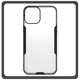 Θήκη Πλάτης - Back Cover, Silicone Σιλικόνη TPU-Rimmed Acrylic Protective Case Black Μαύρο For iPhone 12 / 12 Pro