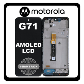 Γνήσια Original Motorola G71 5G (XT2169-1) AMOLED LCD Display Screen Assembly Οθόνη + Touch Screen Digitizer Μηχανισμός Αφής + Frame Bezel Πλαίσιο Σασί Black Μαύρο 5D68C19911 (Service Pack By Motorola)